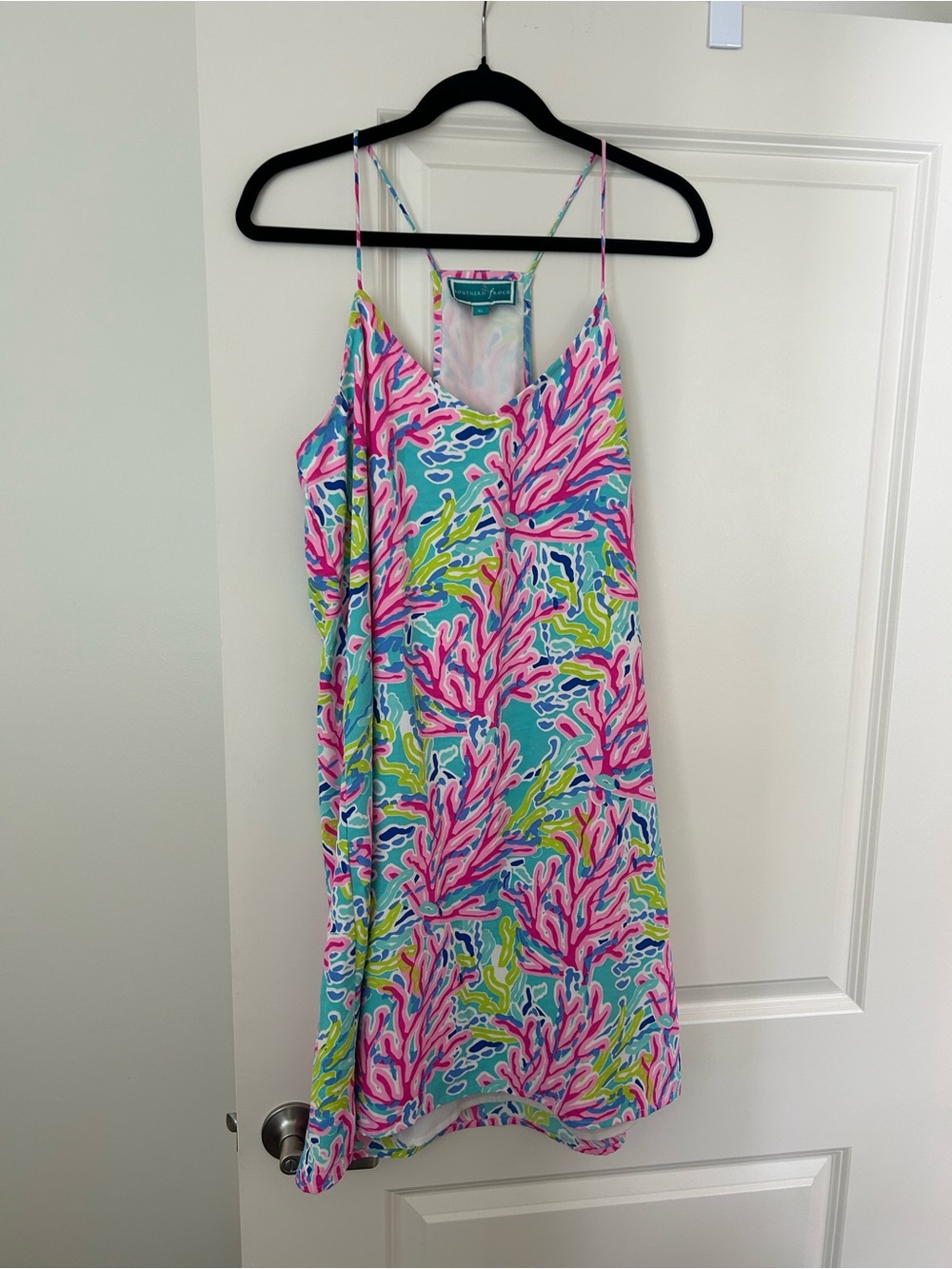 Southern Rock Multicolor Spaghetti Strap Dress - Pink, Aqua & Lime Print